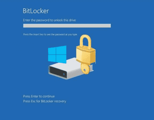 La ventana emergente de BitLocker