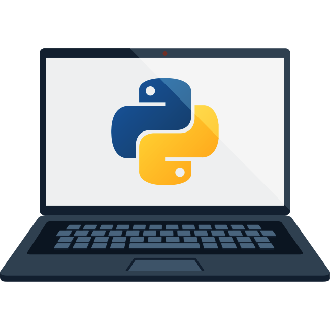 Pantalla de computadora con el logo de Python
